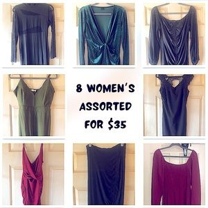 *LOT* 8x SIZE LARGE WOMENS: 1x skirt, 1x jumpsuit, 6x dresses